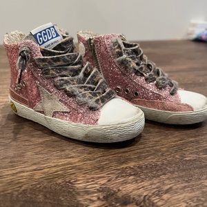 Golden Goose Kids Francy High Top Sneakers || Pink Glitter